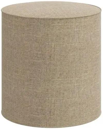 Harper Round Ottoman - Linen - Brown