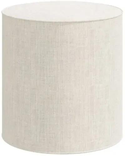 Harper Round Ottoman - Linen - Beige