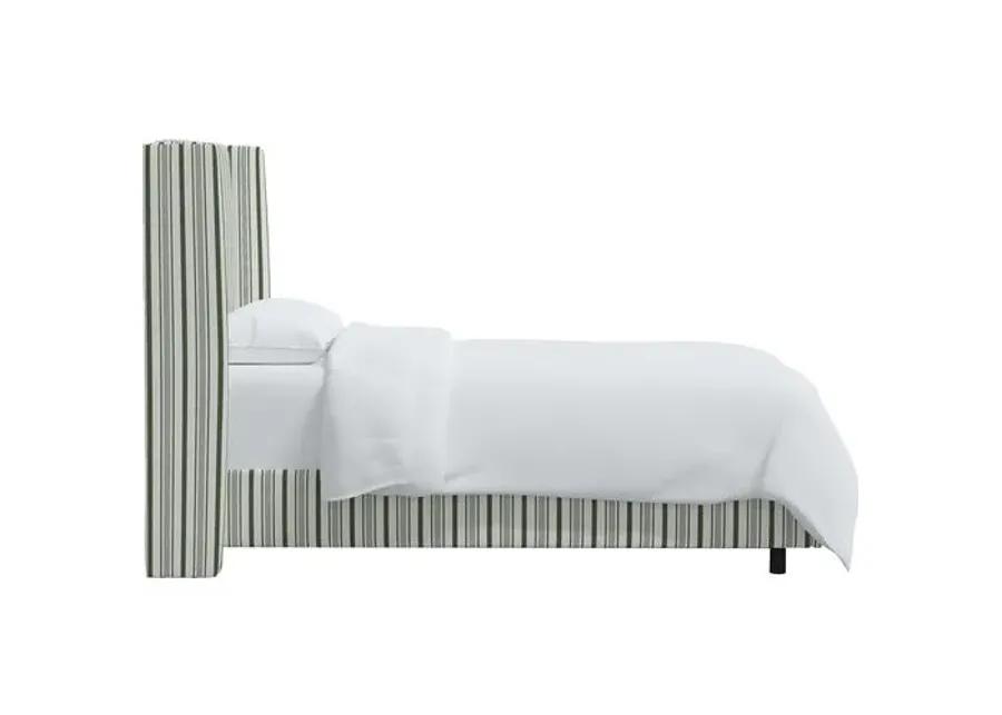 Kelly Wingback Bed - Luli Stripe - Green