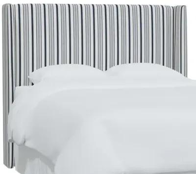 Kelly Wingback Headboard - Luli Stripe - Blue