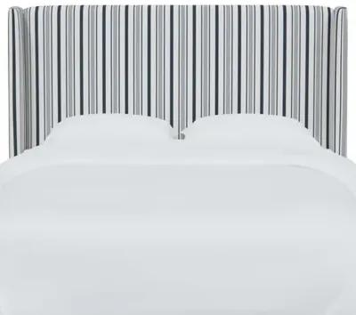 Kelly Wingback Headboard - Luli Stripe - Blue