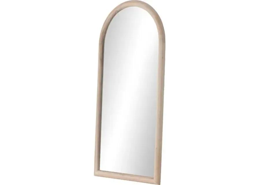 Killian Arched Wood Floor Mirror - Brown