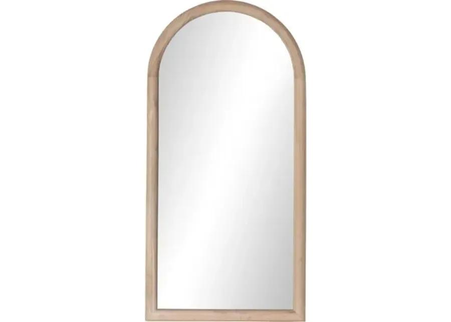 Killian Arched Wood Floor Mirror - Brown