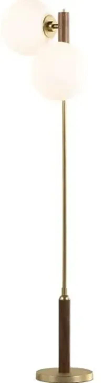 Wesley Floor Lamp - Walnut/Aged Brass