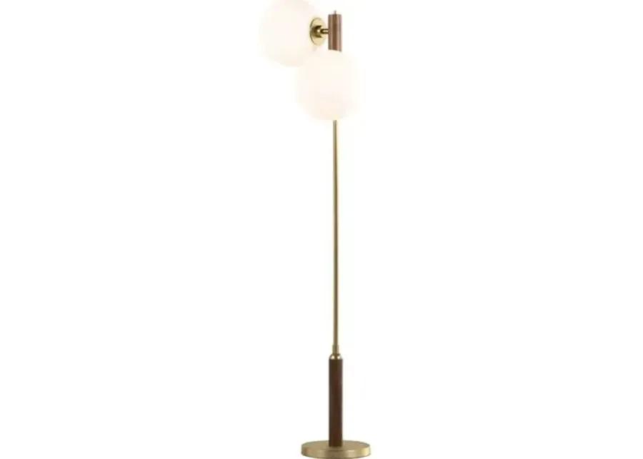 Wesley Floor Lamp - Walnut/Aged Brass