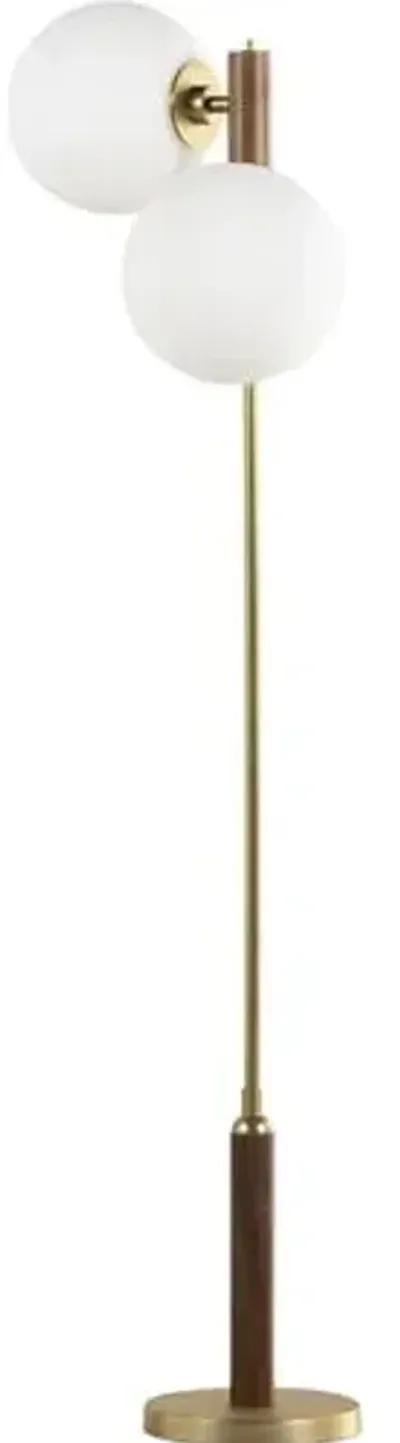 Wesley Floor Lamp - Walnut/Aged Brass