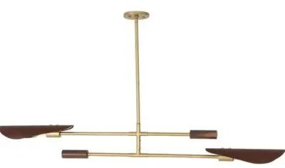 Luca Double Pendant - Dark Walnut/Antique Brass - Gold