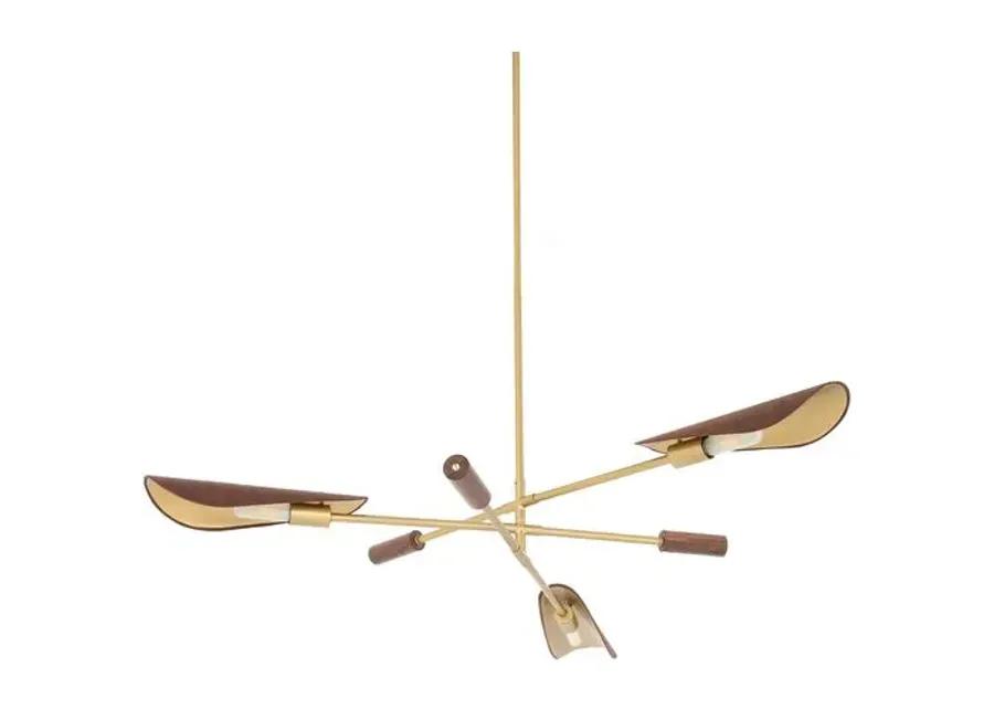 Luca Chandelier - Dark Walnut/Antique Brass - Gold