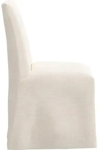 Edith Slipcover Dining Side Chair - Linen - Beige