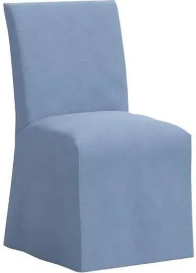 Edith Slipcover Dining Side Chair - Linen - Blue