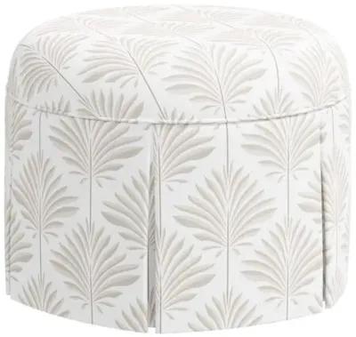 Liza Skirted Ottoman - Cerifera Palm - Beige