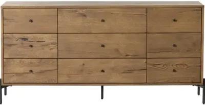 Alexis 9-Drawer Dresser - Amber Oak - Brown