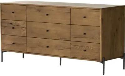 Alexis 9-Drawer Dresser - Amber Oak - Brown