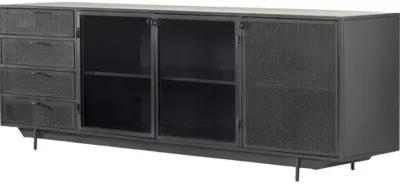 James Media Console - Perforated Black