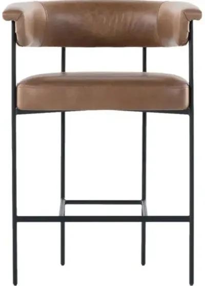 Paulina Counter Stool - Chaps Saddle Leather