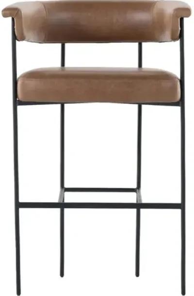 Paulina Barstool - Chaps Saddle Leather - Brown