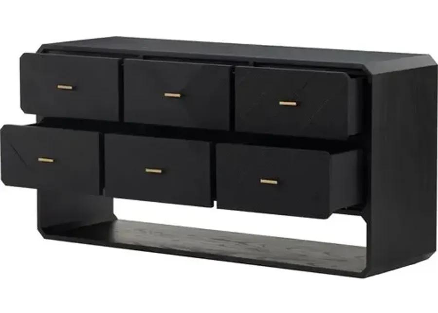 Loren 6-Drawer Dresser - Black