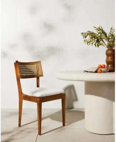 Liam Cane Outdoor Dining Chair - Natural Teak/White