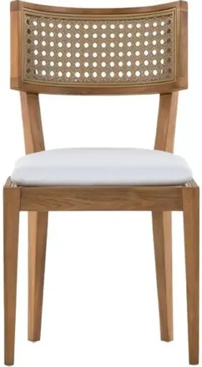 Liam Cane Outdoor Dining Chair - Natural Teak/White