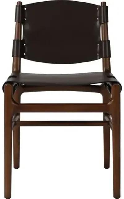 Kent Dining Chair - Espresso Leather - Brown