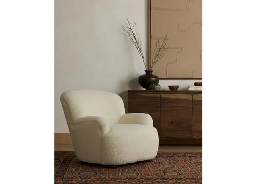 Amy Accent Chair - Sheepskin Natural - Ivory, Comfortable, Durable, Cushioned