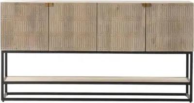 Enzo Small Media Console - Light Wash Mango Wood - Beige