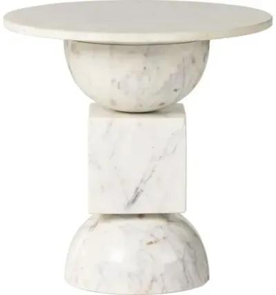 Nido Marble End Table - White