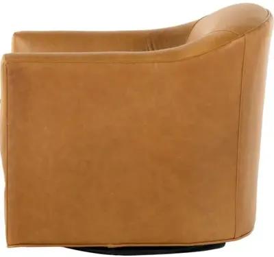 Elaine Swivel Chair - Ontario Camel Leather