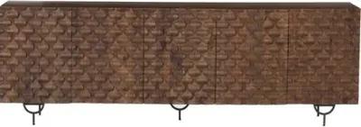 Mara Textured Media Console - Antique Brown