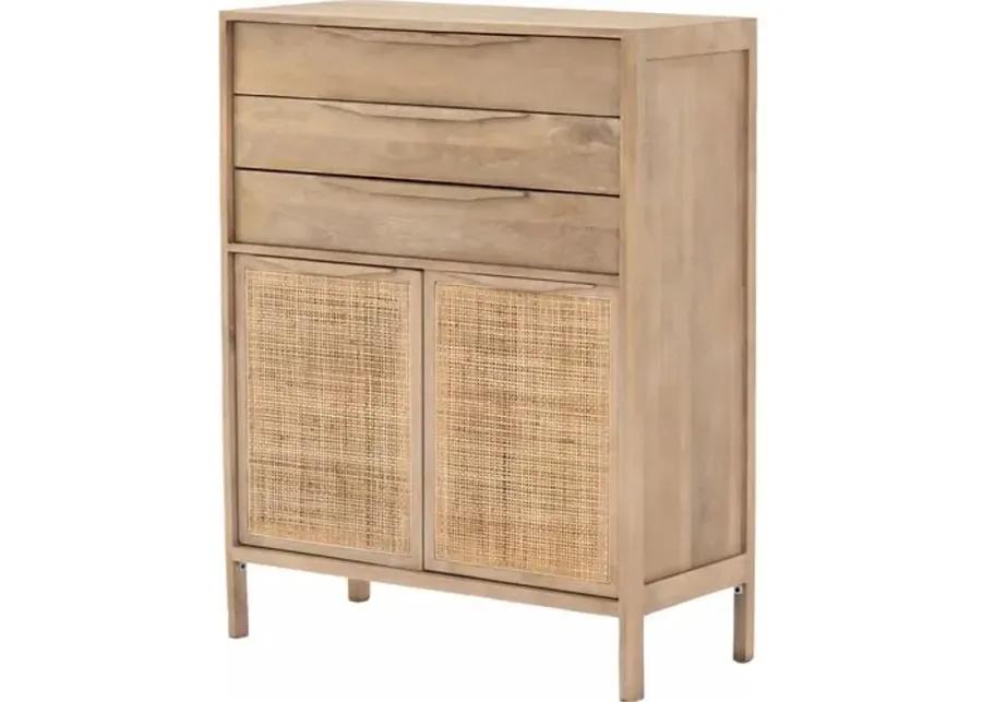 Selena Cane Tall Dresser - Beige