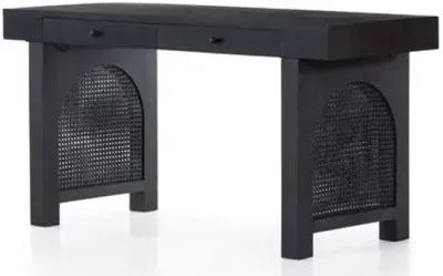 Sabrina Cane Desk - Black Wash