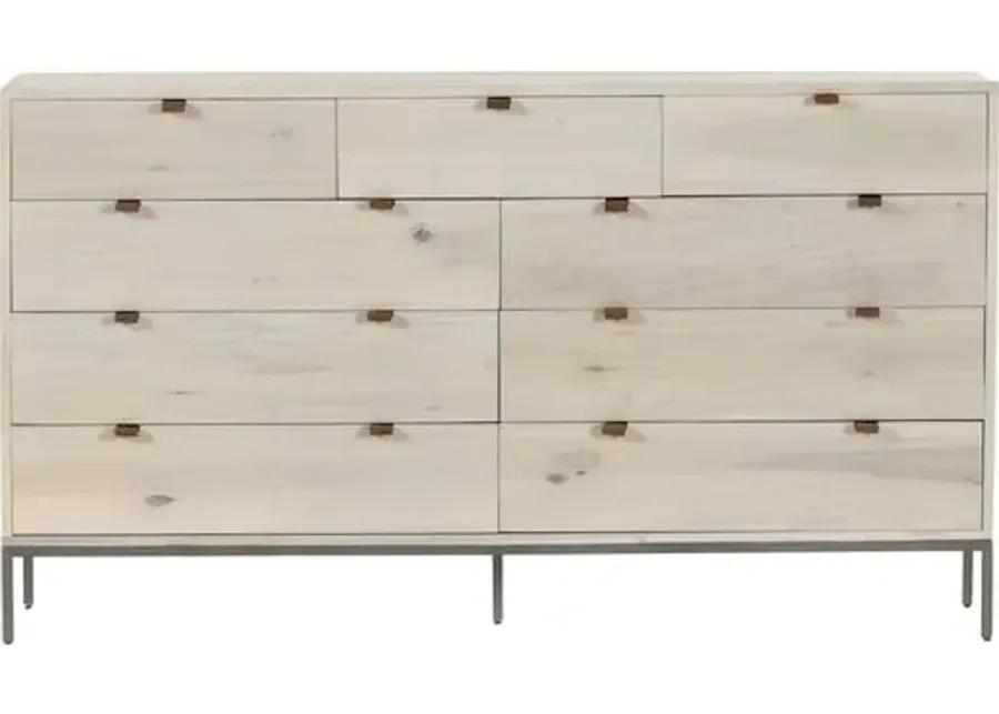 Justina 9-Drawer Dresser - Dove Poplar - Beige