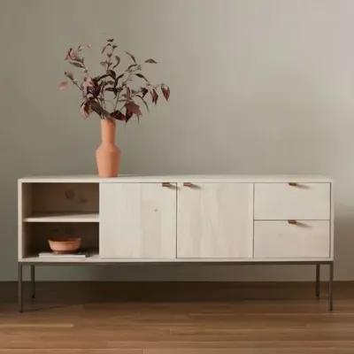 Justina Media Console - Dove Poplar - Beige