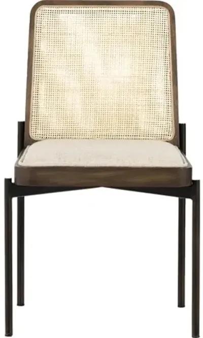 Rider Cane Dining Chair - Rustic Fawn/Cream Performance - Ivory