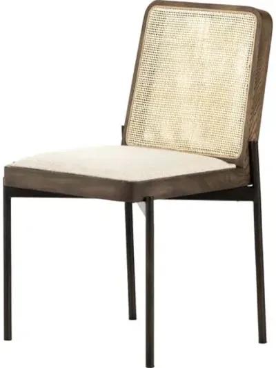 Rider Cane Dining Chair - Rustic Fawn/Cream Performance - Ivory