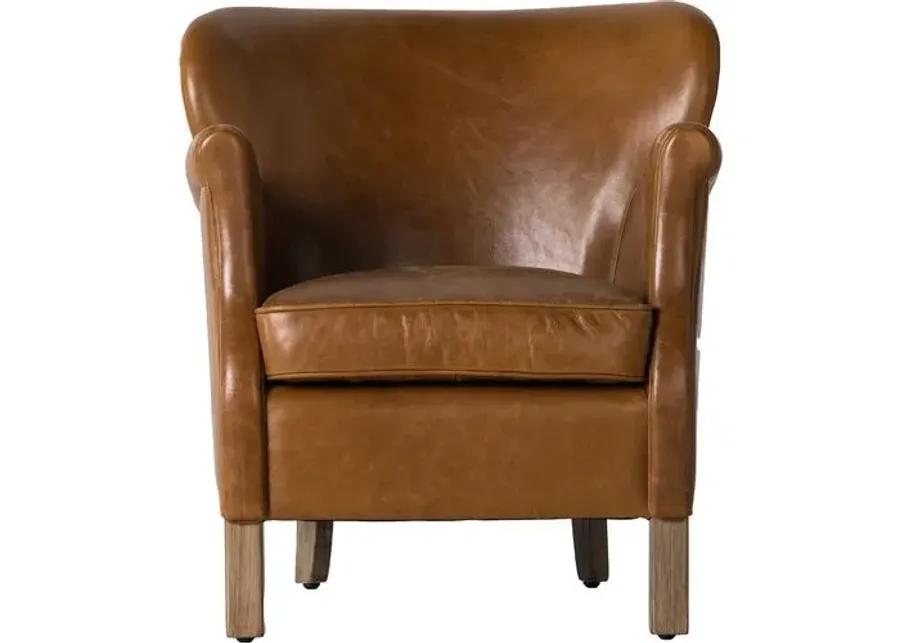 Jean Club Chair - Vintage Soft Carmel Leather