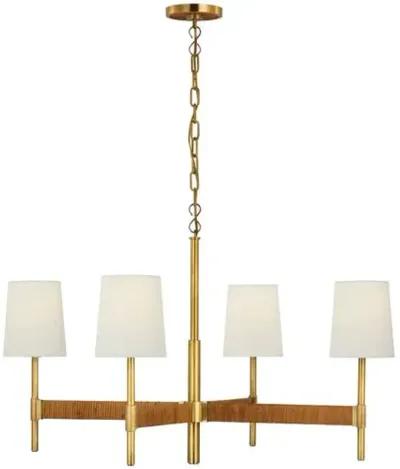 Visual Comfort - Elle Large Rattan Chandelier - Gold