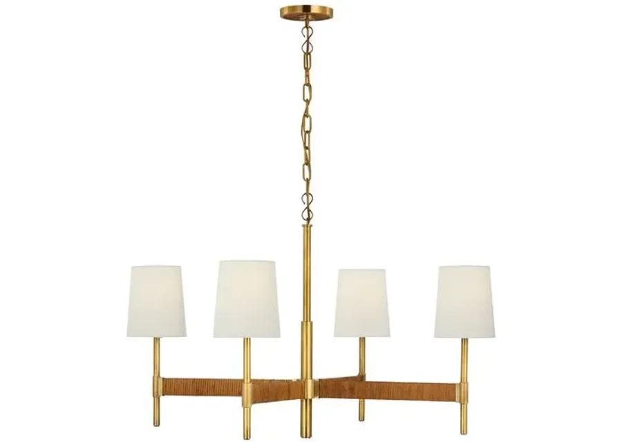 Visual Comfort - Elle Large Rattan Chandelier - Gold