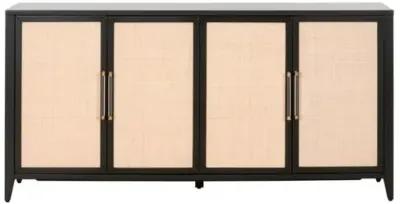 Dalton Rattan Media Sideboard - Brushed Black/Natural