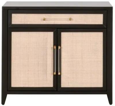 Dalton Rattan Media Chest - Brushed Black/Natural