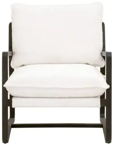 Clay Lounge Chair - Matte Brown/Performance Boucle Snow - White