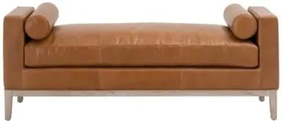 Remy Upholstered Bench - Whiskey Brown Leather