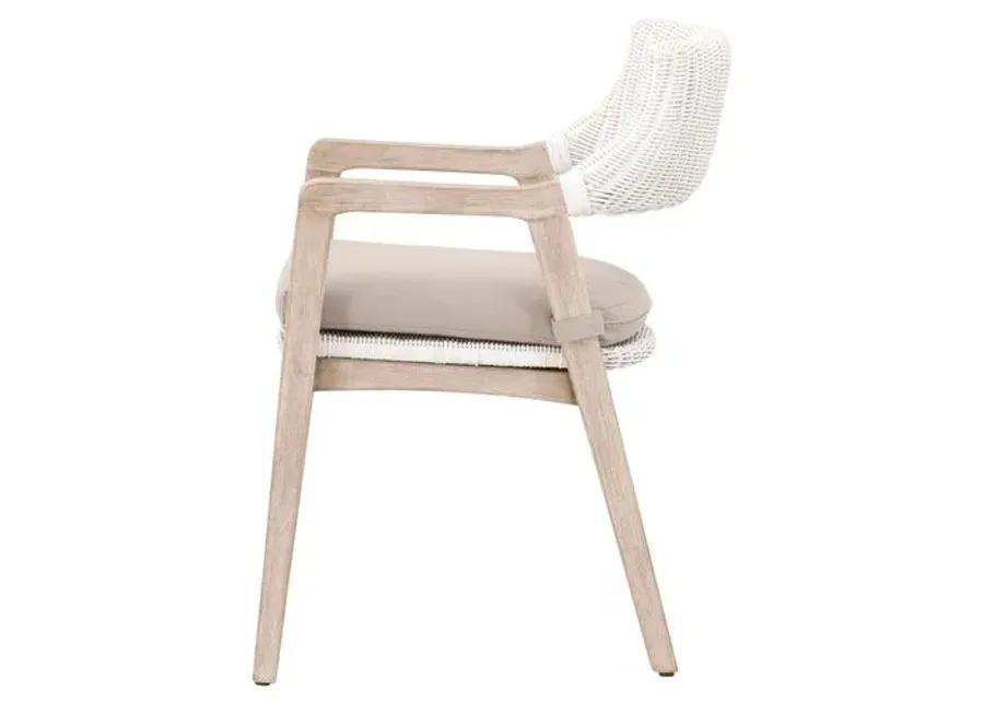 Laura Rope Armchair - Light Gray/White