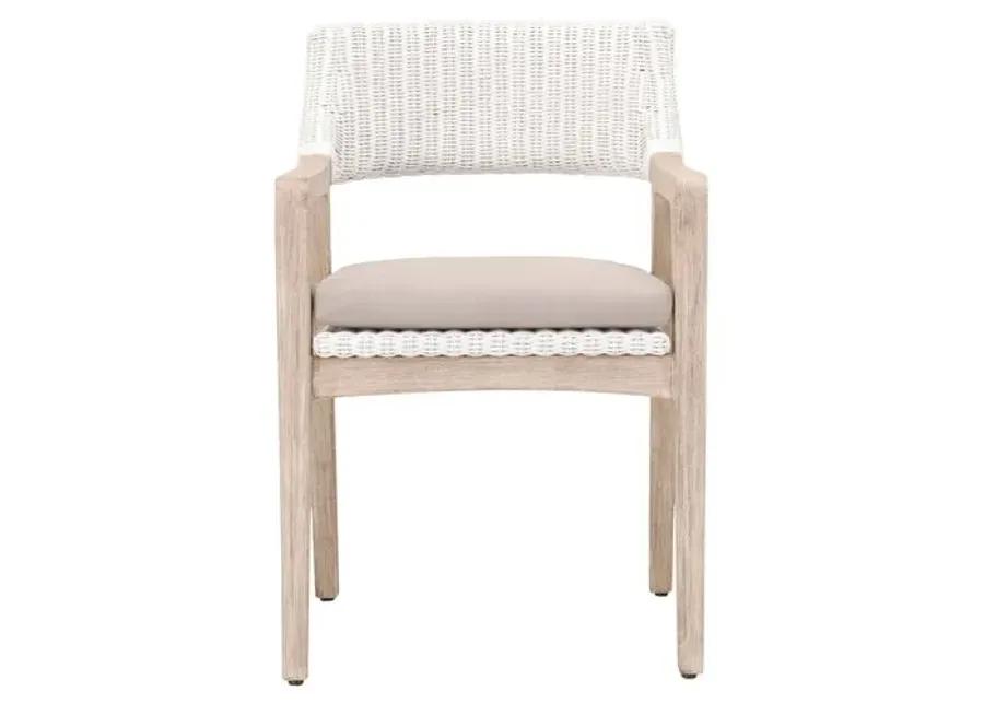 Laura Rope Armchair - Light Gray/White