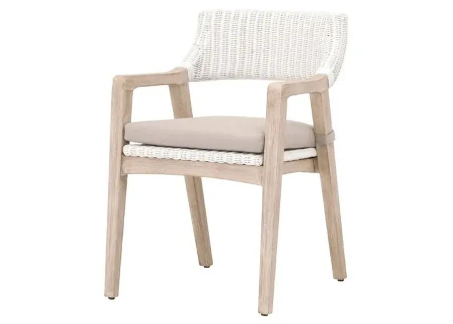 Laura Rope Armchair - Light Gray/White