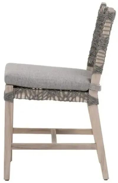 Set of 2 Audrey Outdoor Dining Chairs - Gray Teak/Dove Rope