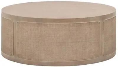 Maverick Round Cane Coffee Table - Smoke Grey Oak - Gray