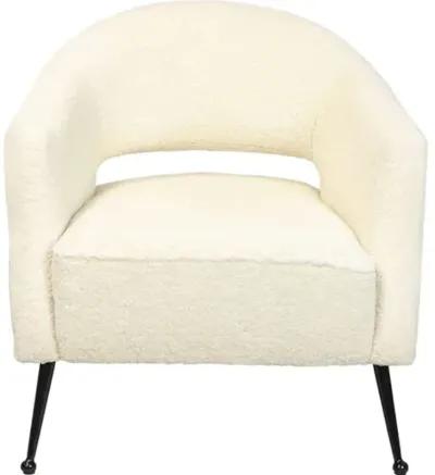 Mimi Faux Boucle Wool Chair - White - Regina Andrew