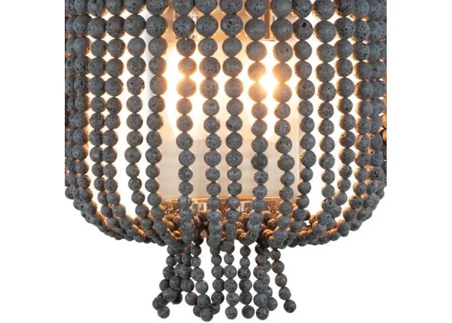 Milos Beaded Wall Sconce - Dark Denim - Regina Andrew - Black