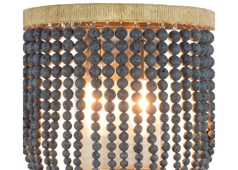 Milos Beaded Wall Sconce - Dark Denim - Regina Andrew - Black